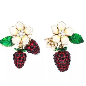 Flowers and Strawberries earrings from Oscar De La Renta